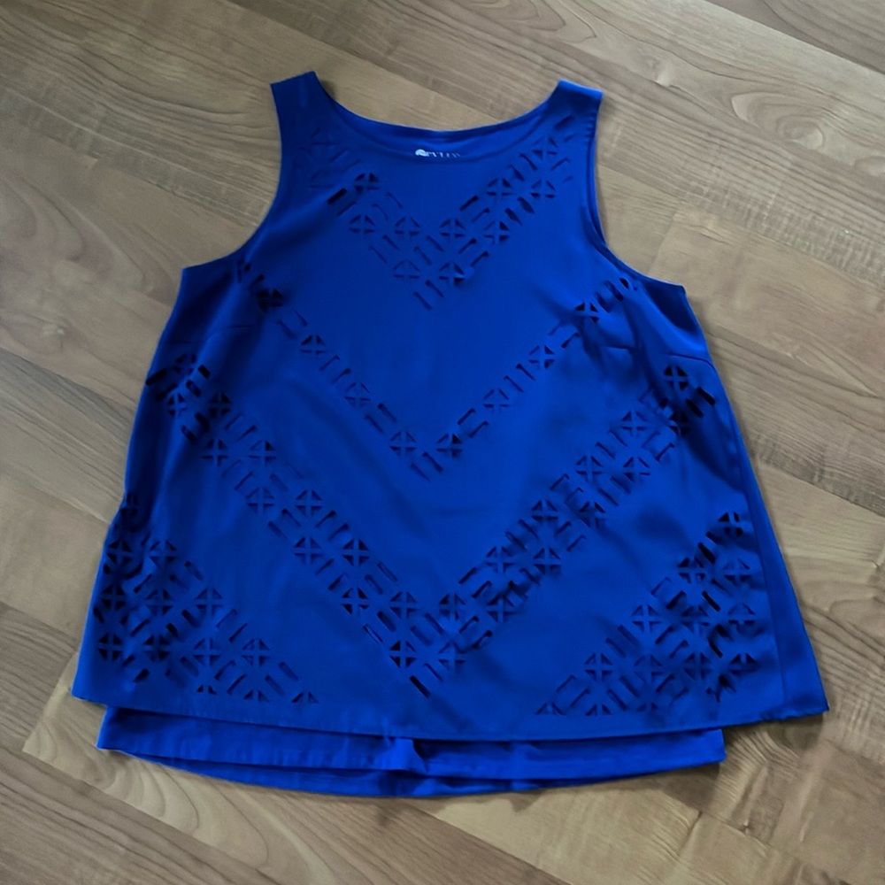 Dressy dark/royal blue sleeveless top